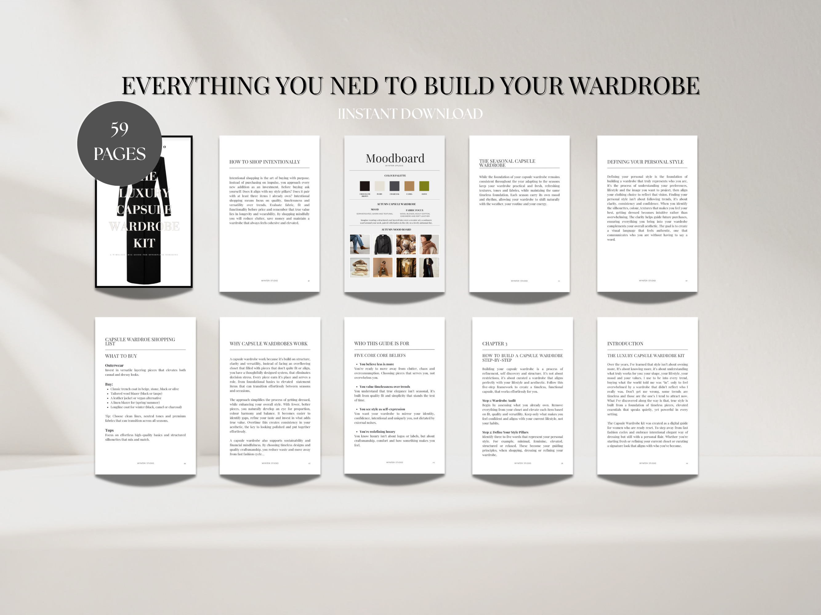 The Luxury Capsule Wardrobe Kit (Digital Download) - Minimalist Closet Planner and Styling Guide To Curate Your Signature Look