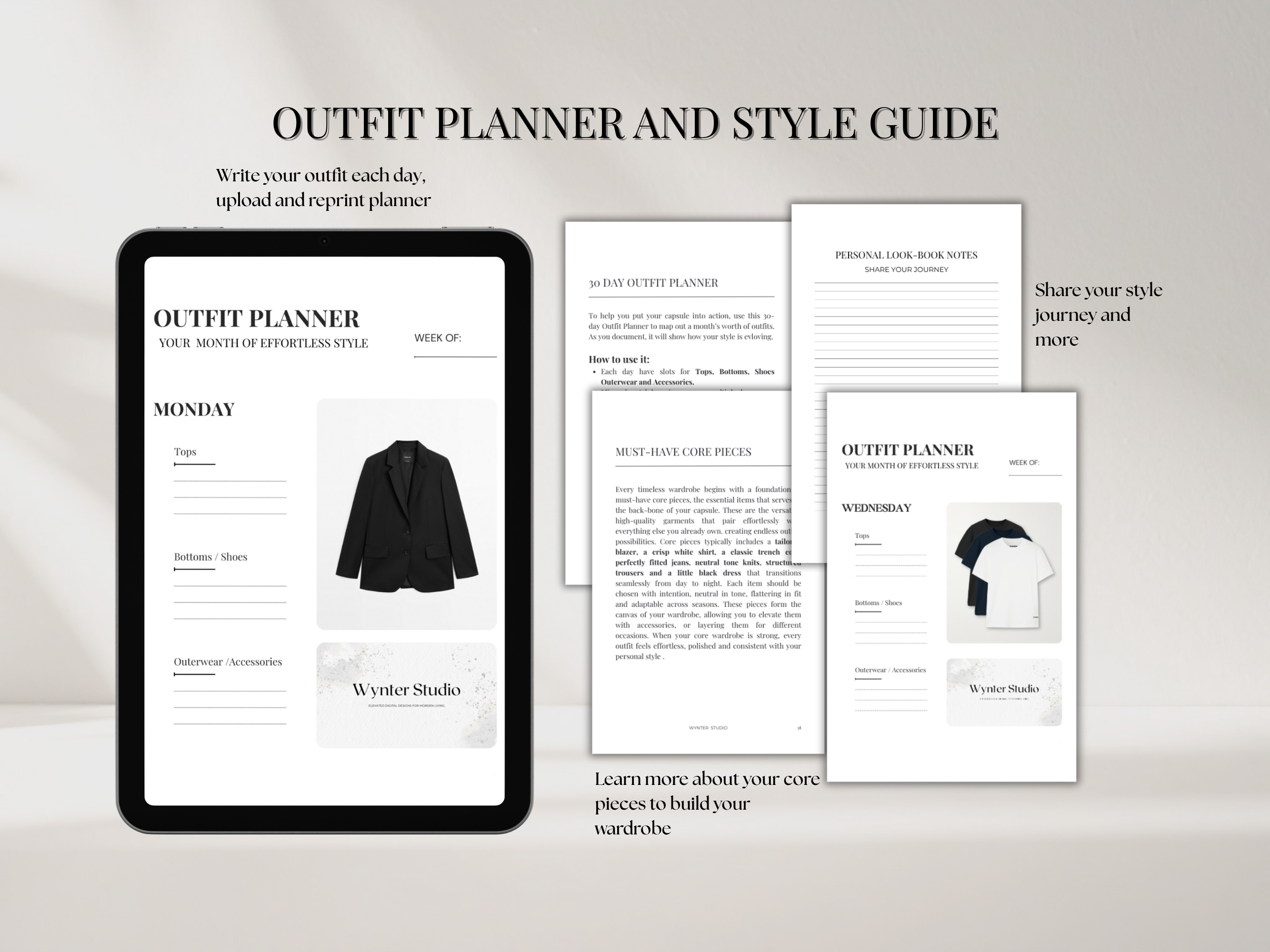 The Luxury Capsule Wardrobe Kit (Digital Download) - Minimalist Closet Planner and Styling Guide To Curate Your Signature Look