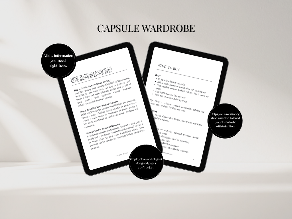 The Luxury Capsule Wardrobe Kit (Digital Download) - Minimalist Closet Planner and Styling Guide To Curate Your Signature Look